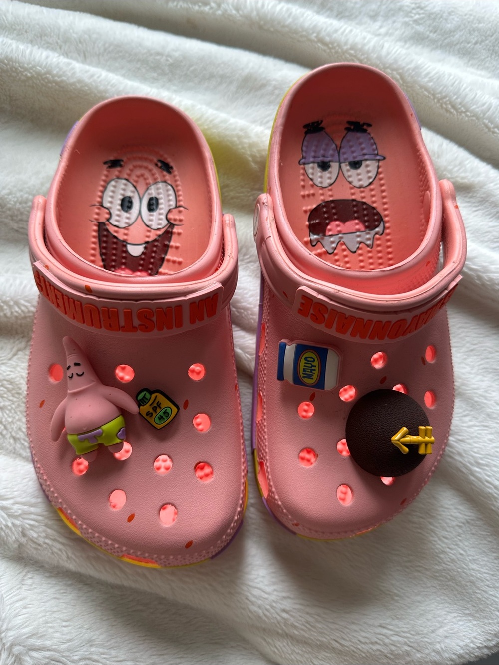 Crocs Pink Character Patrick star Clog Shoes with Fun Charms